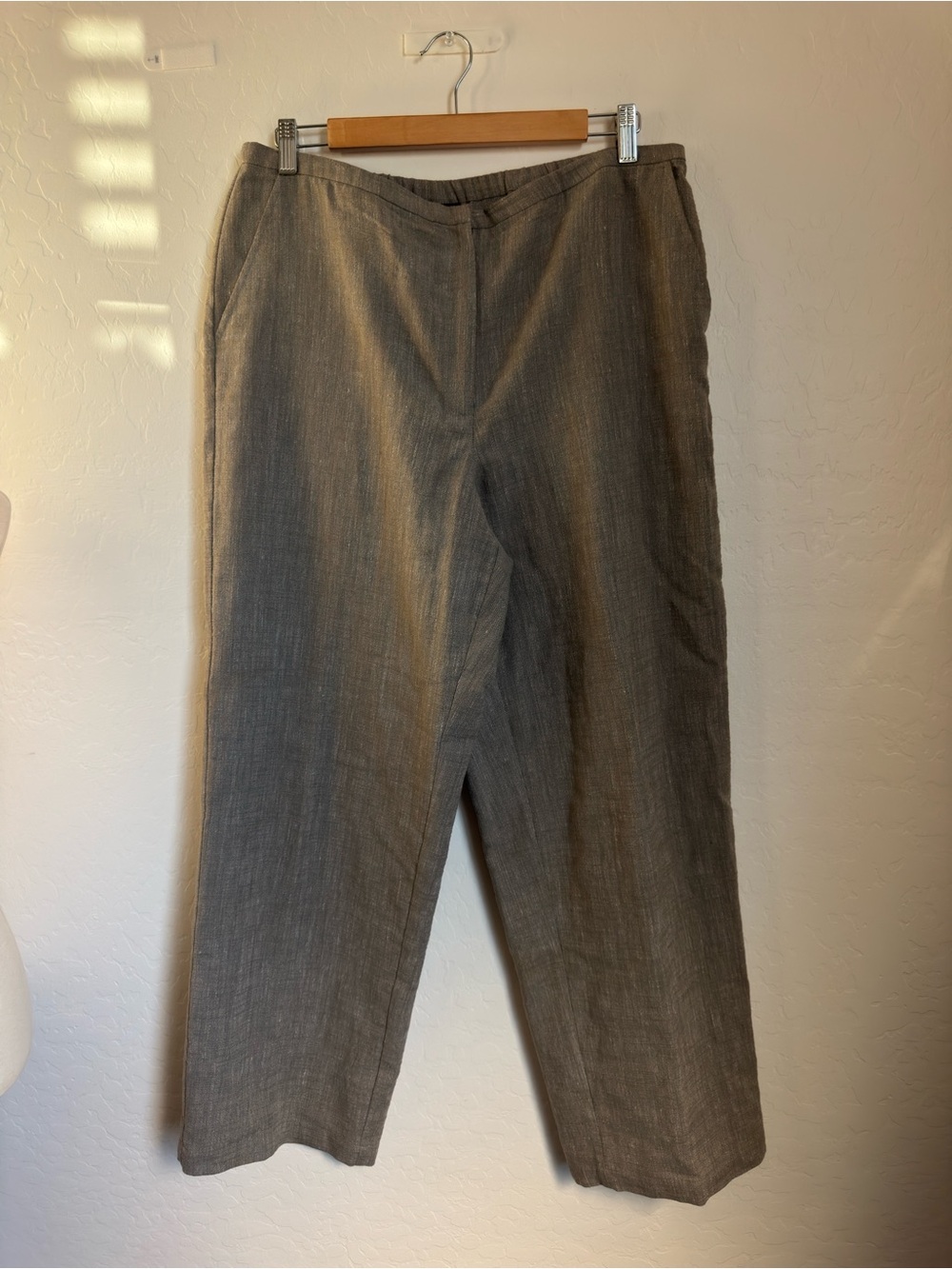 Eileen Fisher Cotton Linen-Blend Pants Size L